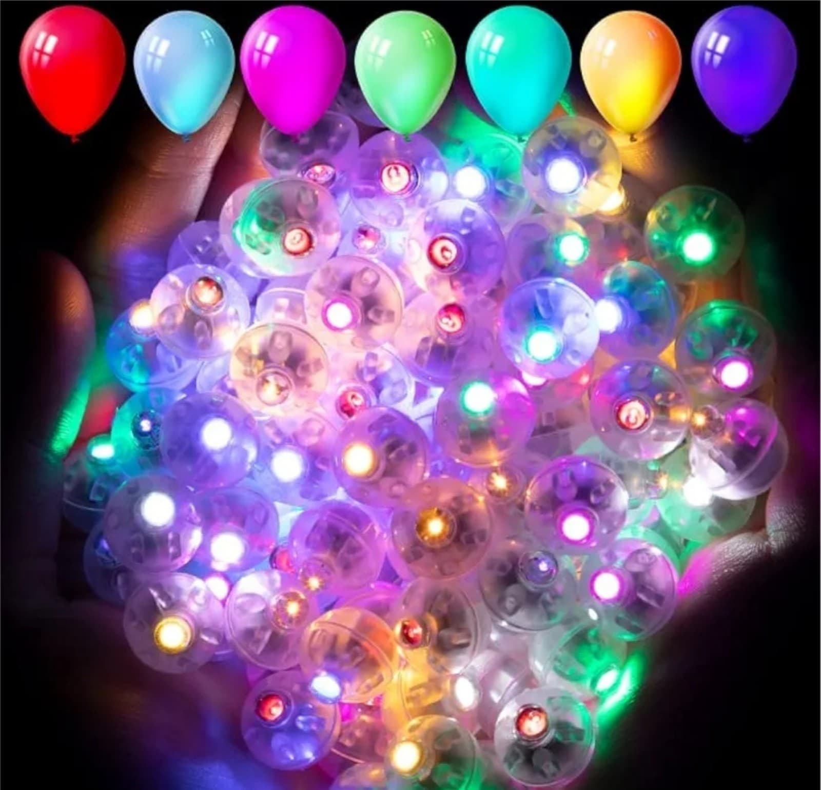 Mini Balloon Lights, Waterproof LED Light, 100pc Multi-colored - Image 1