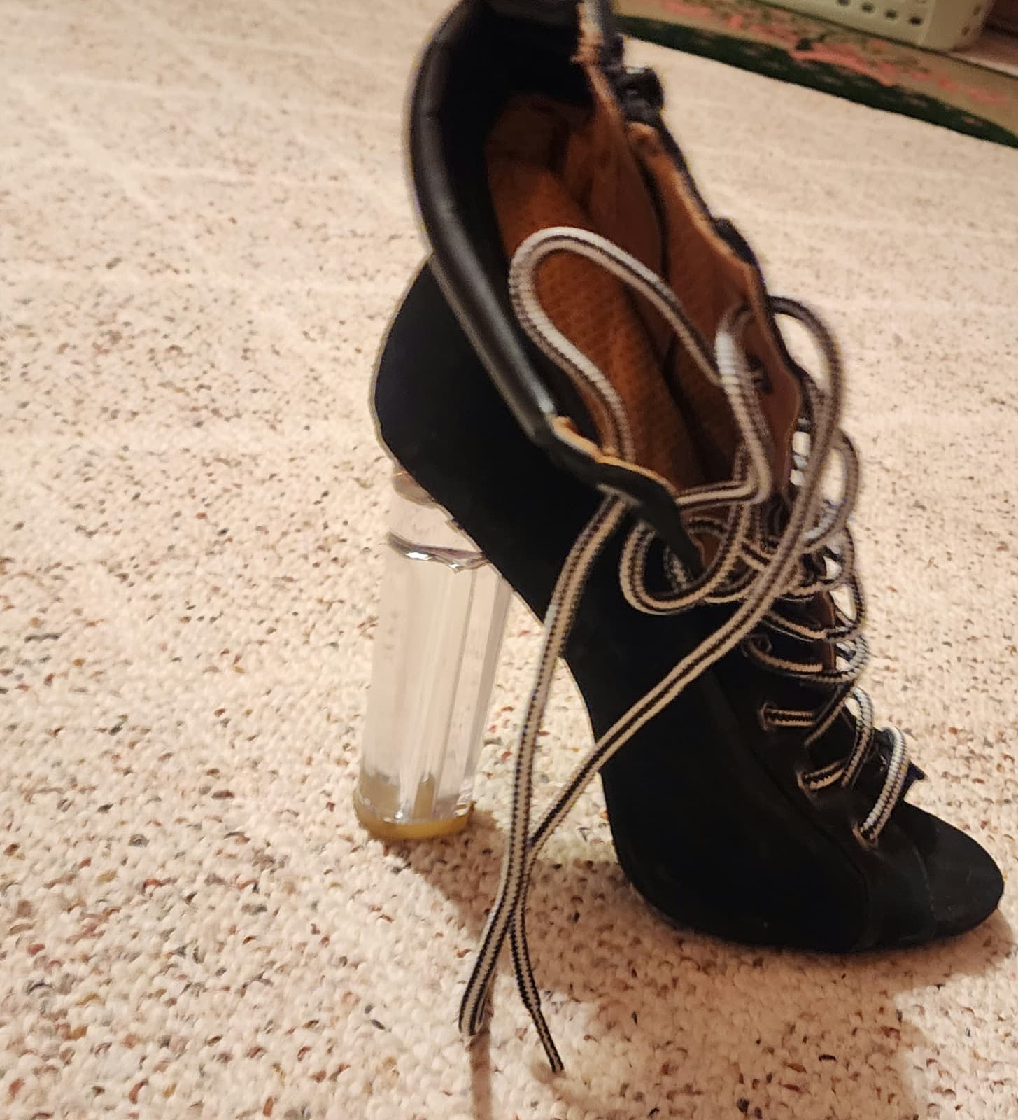 Women's Black Lace-up Heels sz 7.5 - Thumbnail 4