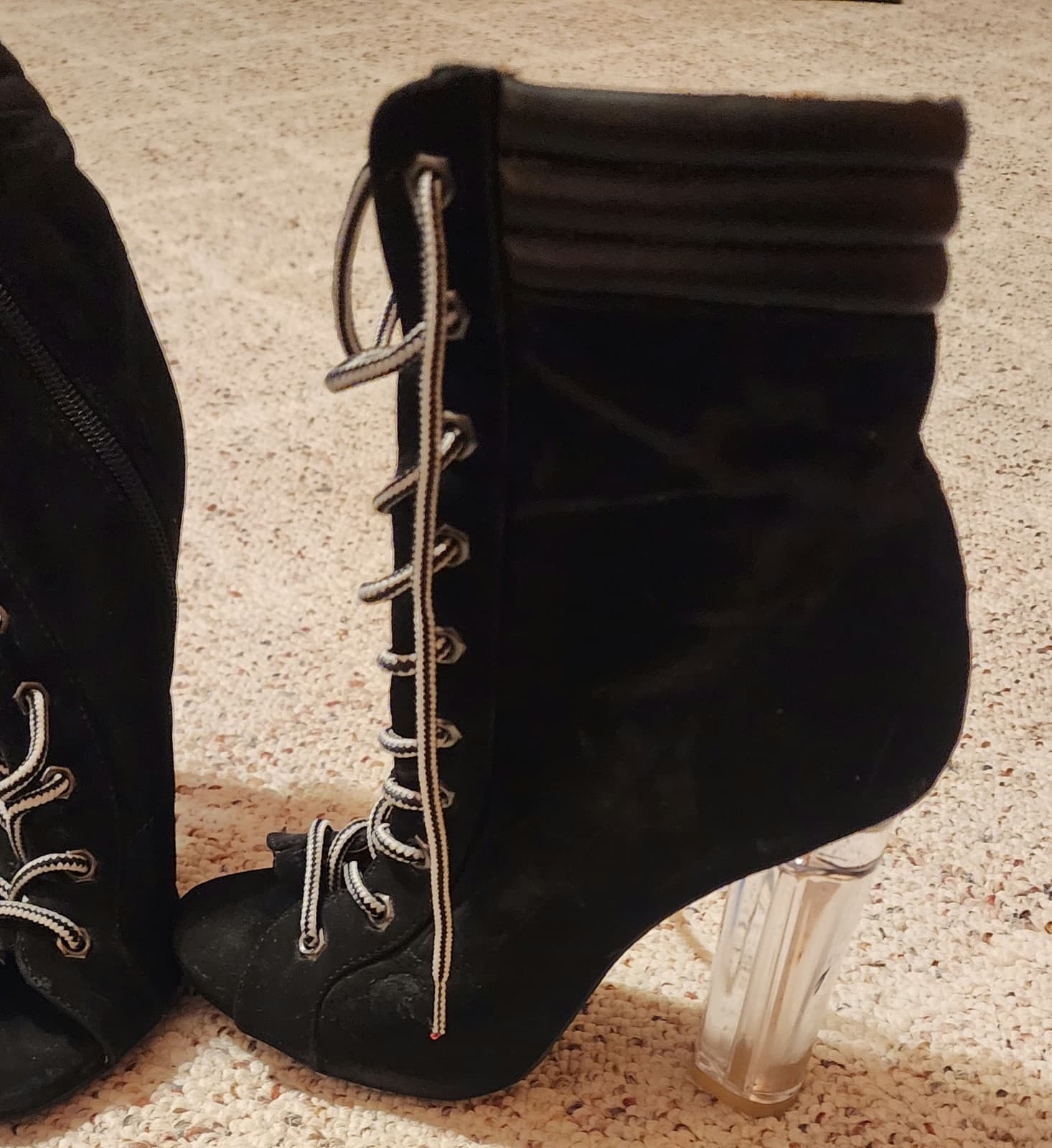 Women's Black Lace-up Heels sz 7.5 - Thumbnail 2
