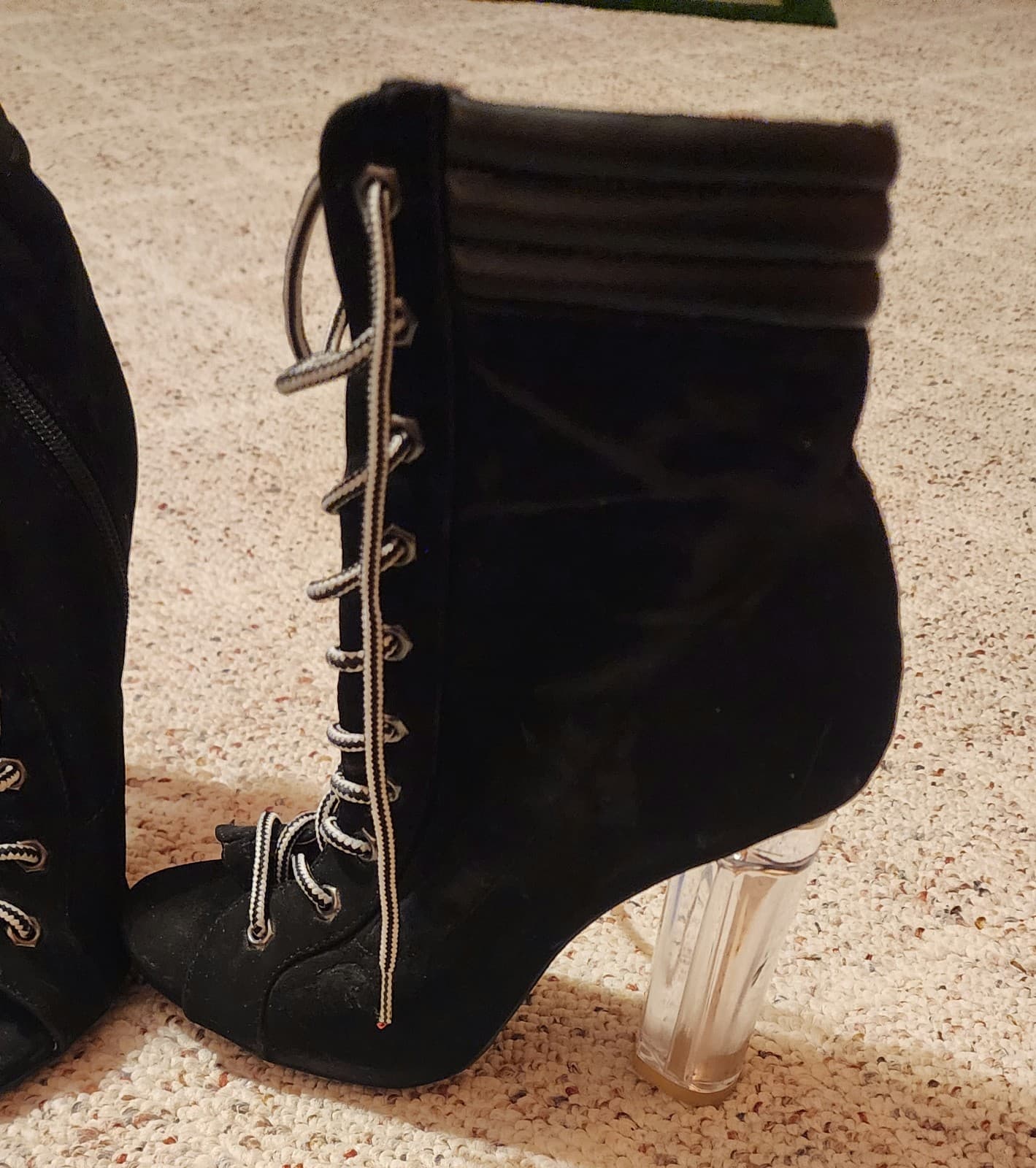 Women's Black Lace-up Heels sz 7.5 - Thumbnail 3