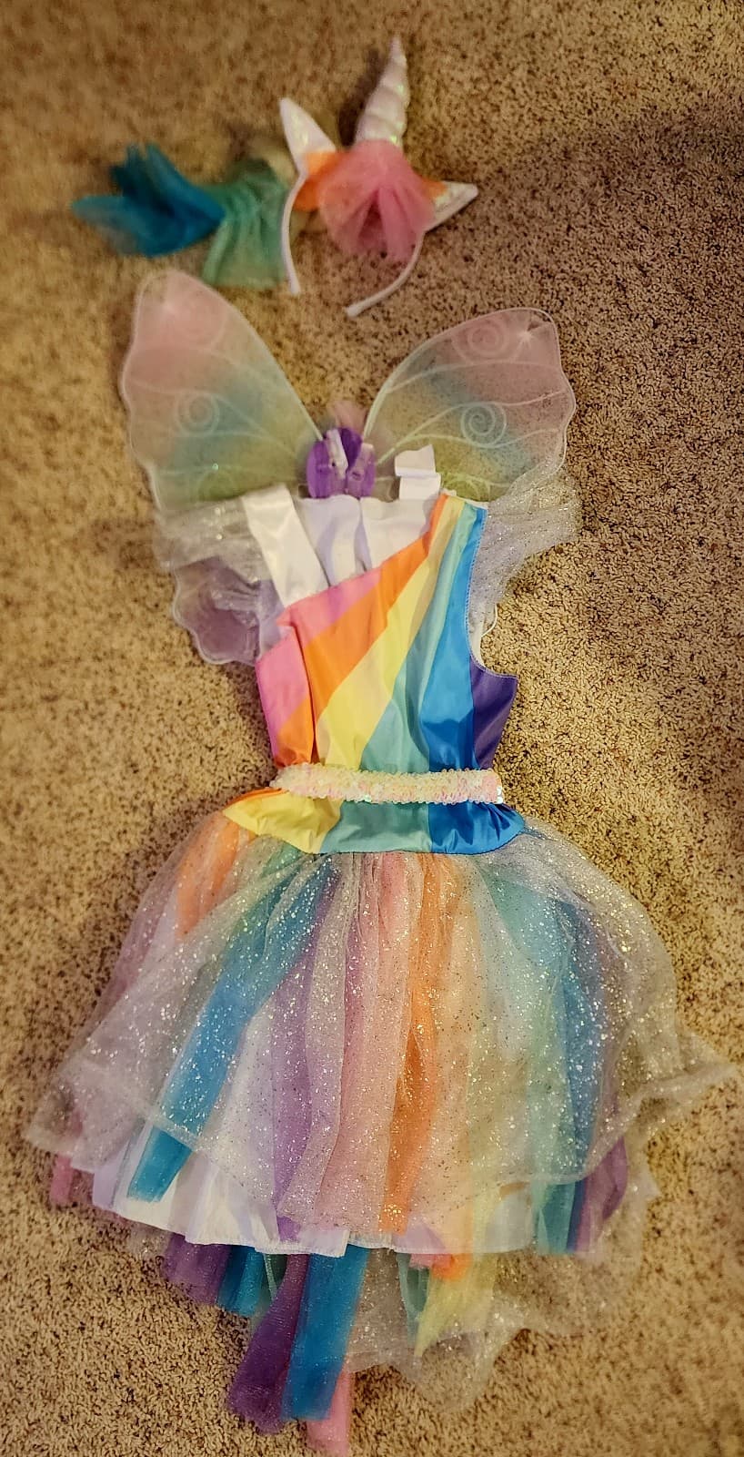 Rainbow Unicorn Tutu Dress Costume sz Medium - Thumbnail 3