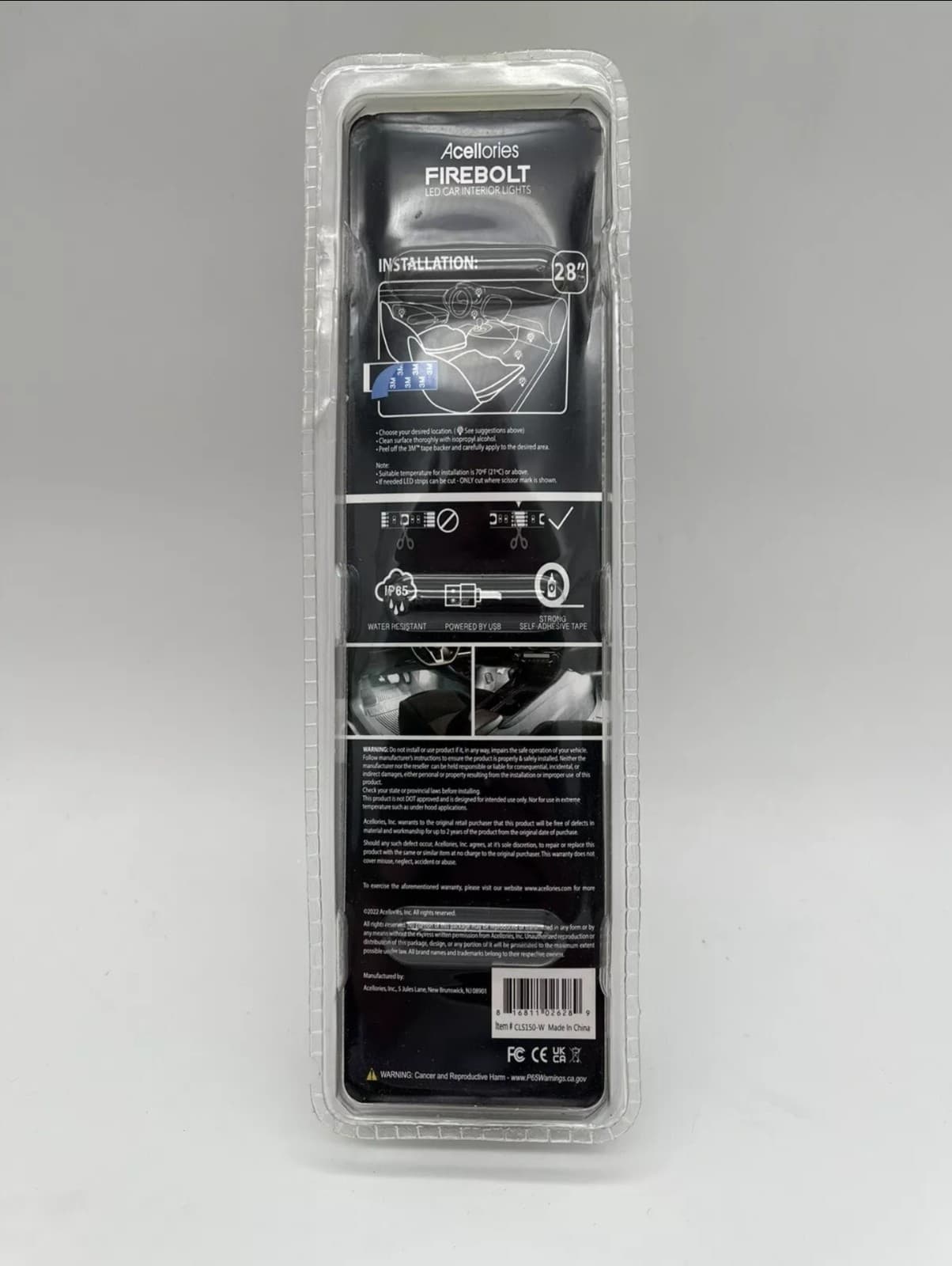 White LED Car 28 Inch Self Adhesive Interior Lights USB - Thumbnail 4