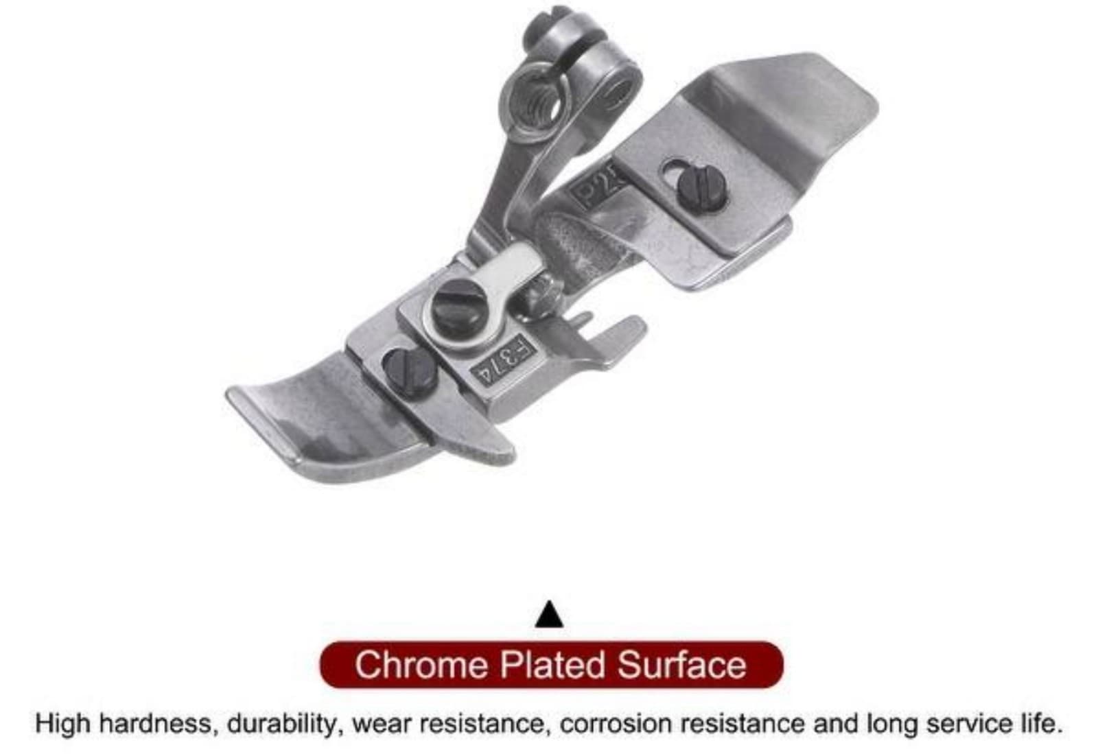#F374 4-Thread Chrome Plated Zipper Presser Foot with Groove for Sewing Machines - Thumbnail 3