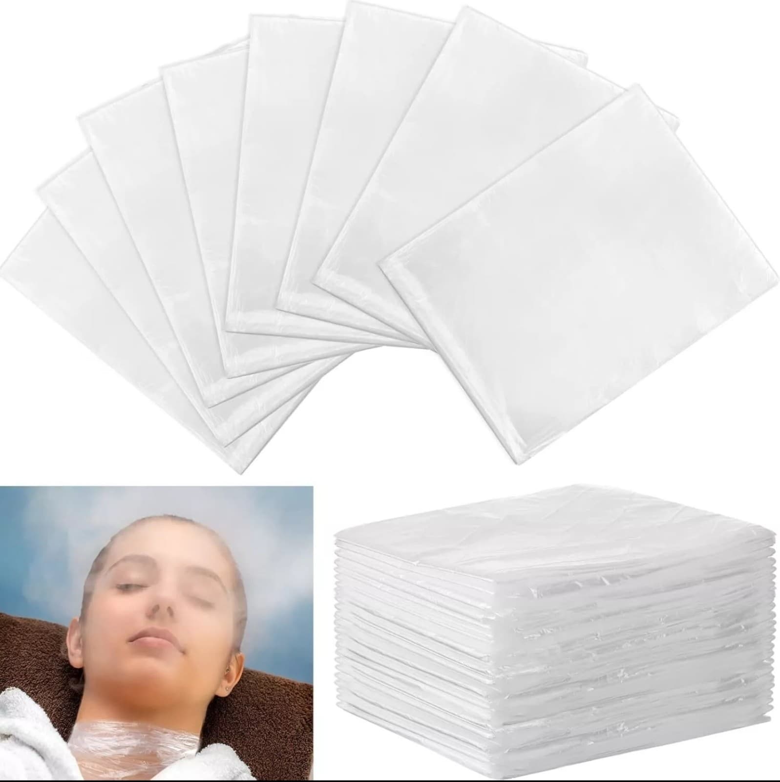 Sauna Bag Plastic Body Wrap Disposable Blanket Liners 87 x 47 100 ct - Image 1