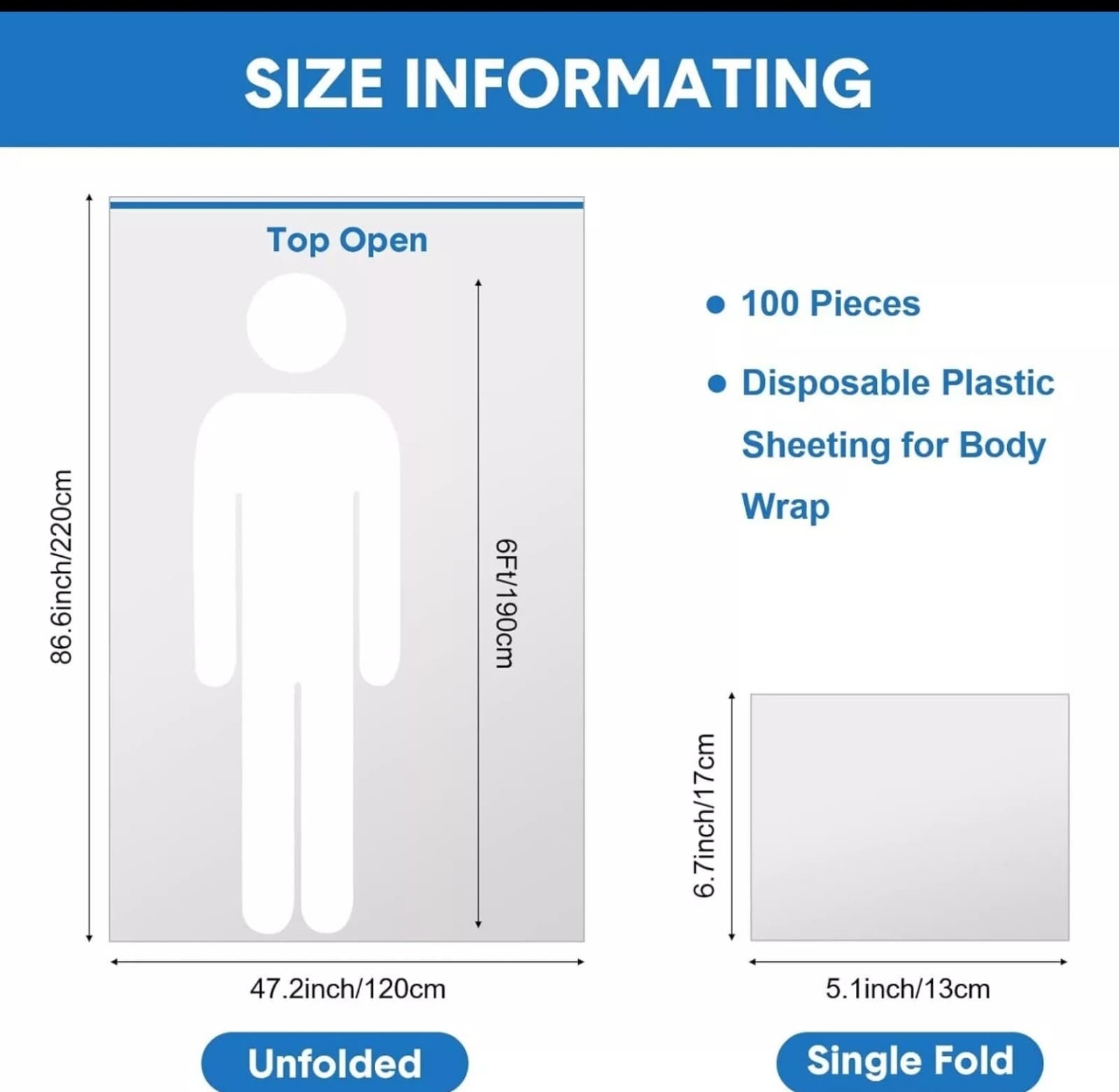 Sauna Bag Plastic Body Wrap Disposable Blanket Liners 87 x 47 100 ct - Thumbnail 2