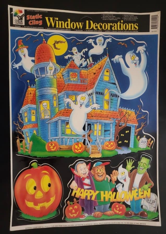 Vintage Halloween Window Clings 2 Sheets - Image 1