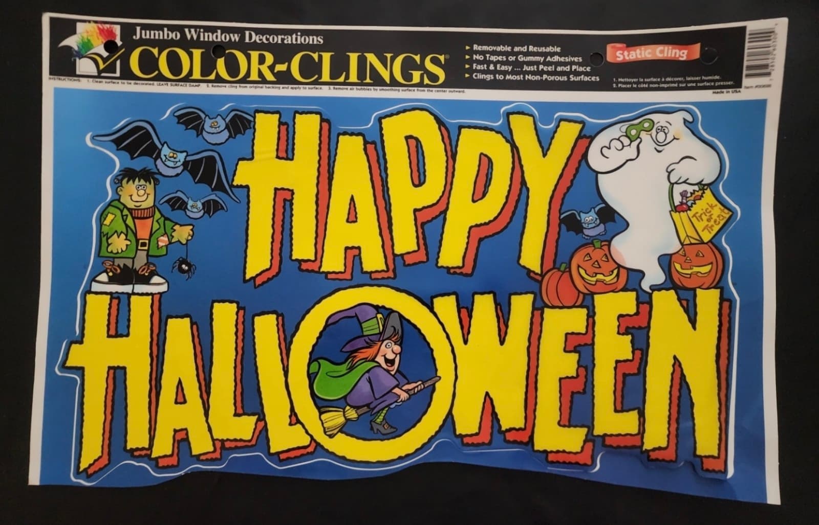 Vintage Halloween Window Clings 2 Sheets - Thumbnail 3