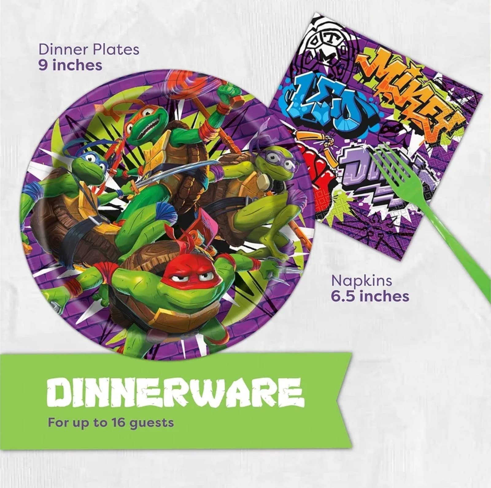 Teenage Mutant Ninja Turtle Birthday Party Supplies Serves 16 Guests - Thumbnail 4