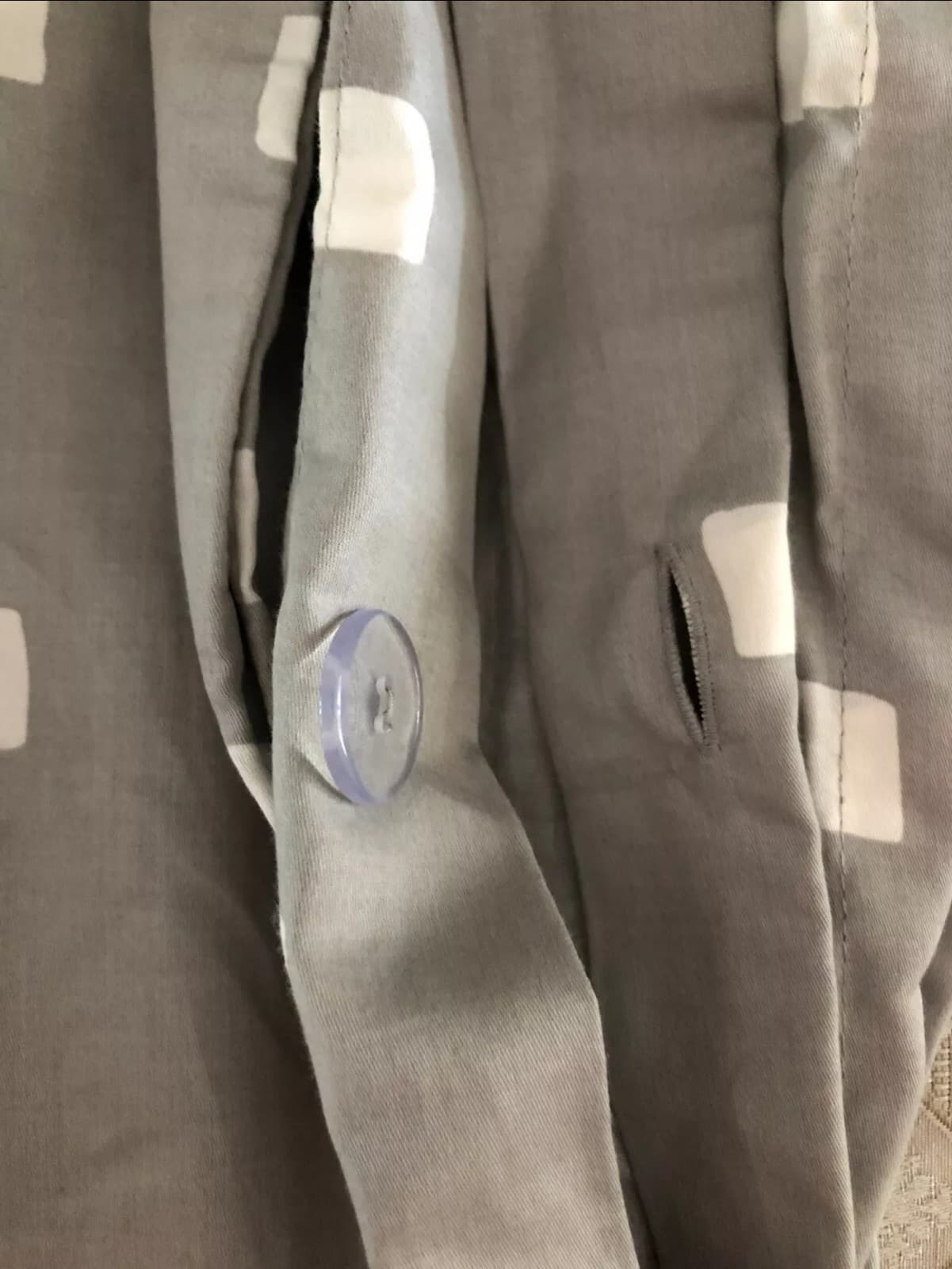 Twin Cotton Blend Sateen Duvet Cover and Sham Light Gray/White Dot - Thumbnail 2