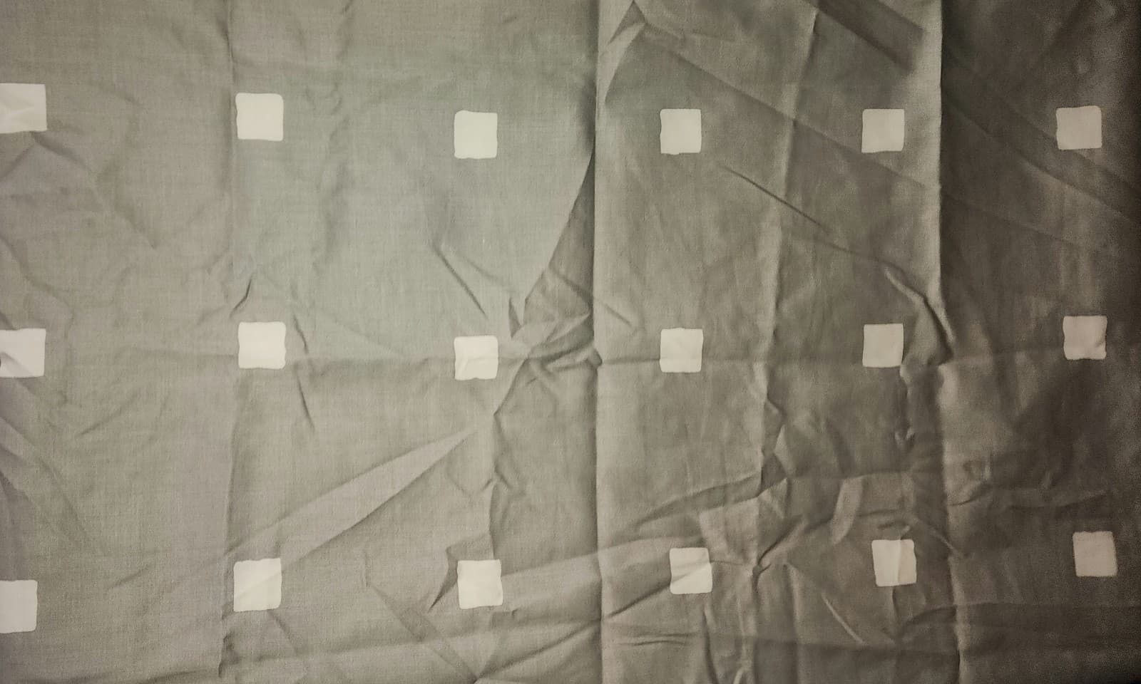 Twin Cotton Blend Sateen Duvet Cover and Sham Light Gray/White Dot - Thumbnail 5