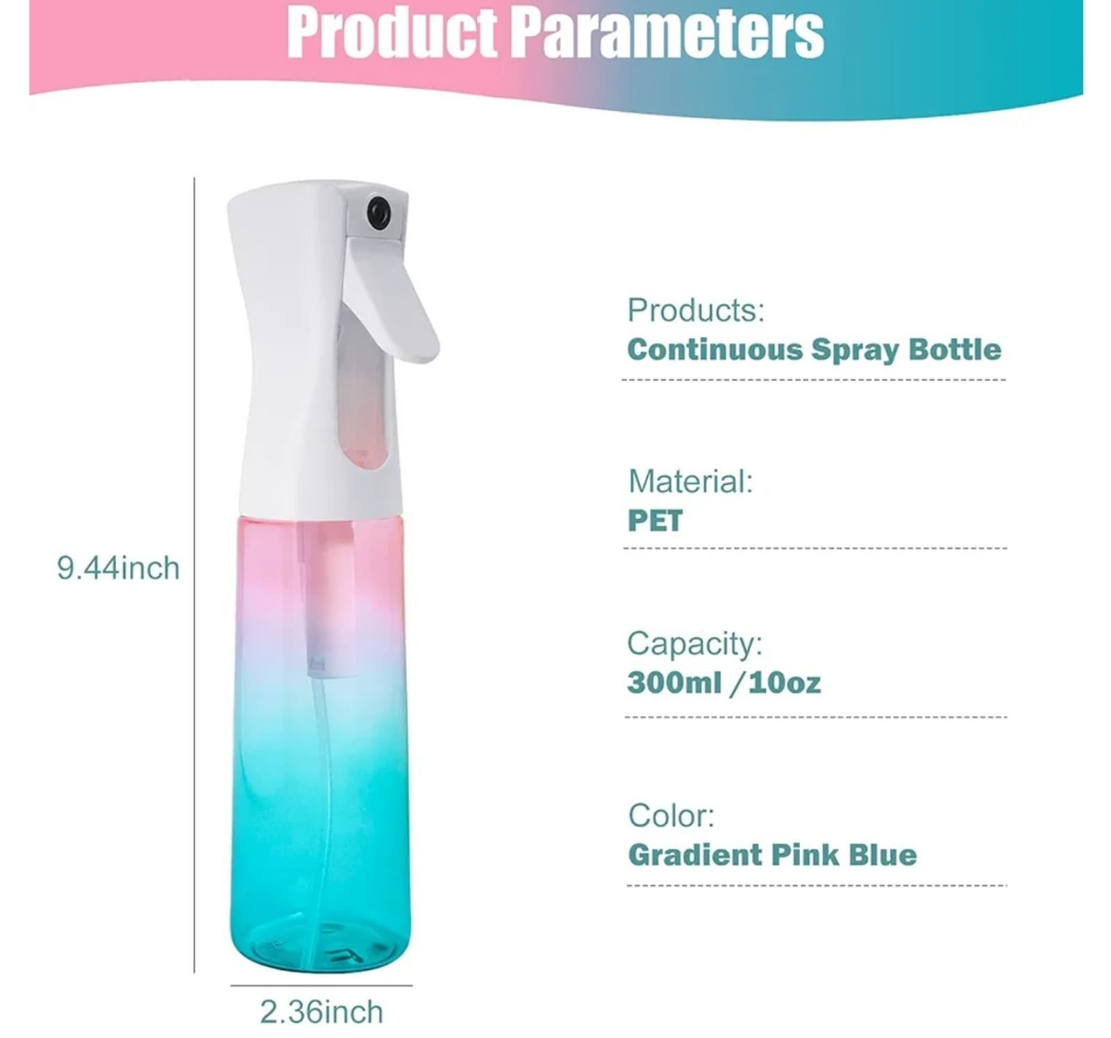 Empty Spray bottles, Continuous Spray Bottle for Hair, Plants, Ect - Image 1