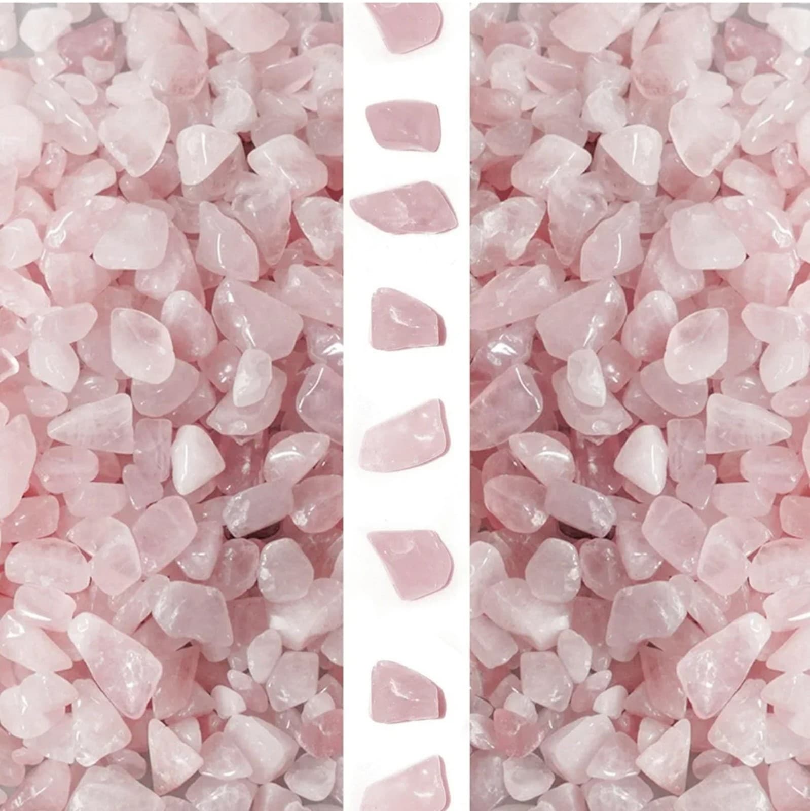 Rose Quartz Chips Natural Crushed Crystal Chip Bulk 7mm-9mm Irregular 1lbs - Image 1