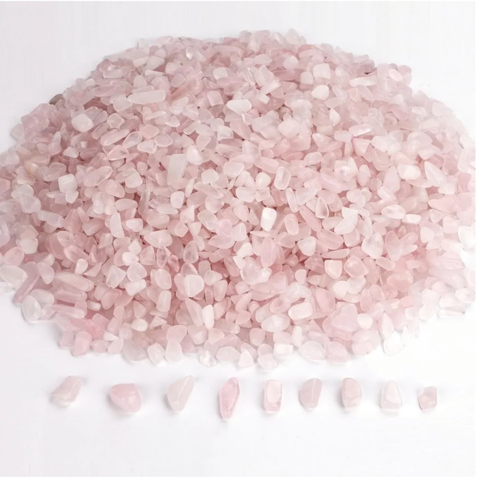 Rose Quartz Chips Natural Crushed Crystal Chip Bulk 7mm-9mm Irregular 1lbs - Thumbnail 4