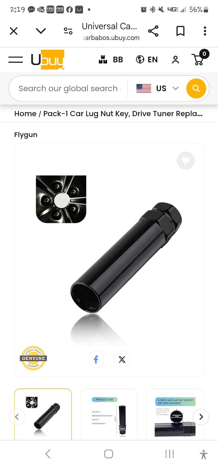 Car Lug Nut Key, Drive Tuner Replacement, Wheel Lock Removal Tool Kit, Socket Ke - Image 1