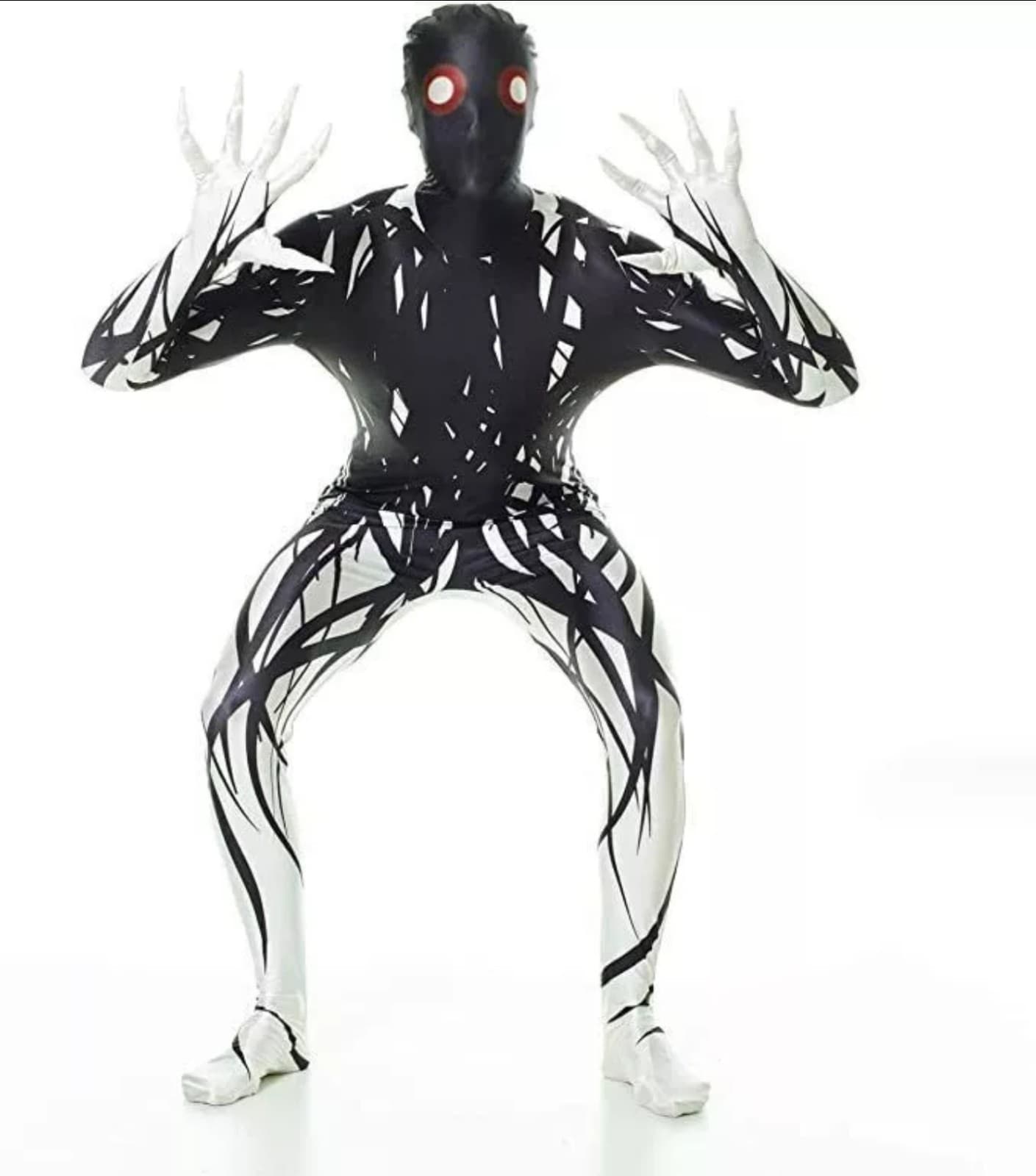 Adult Zalgo Morphsuit Mens Creepypasta Halloween Urban Legend Costume sz M - Thumbnail 2