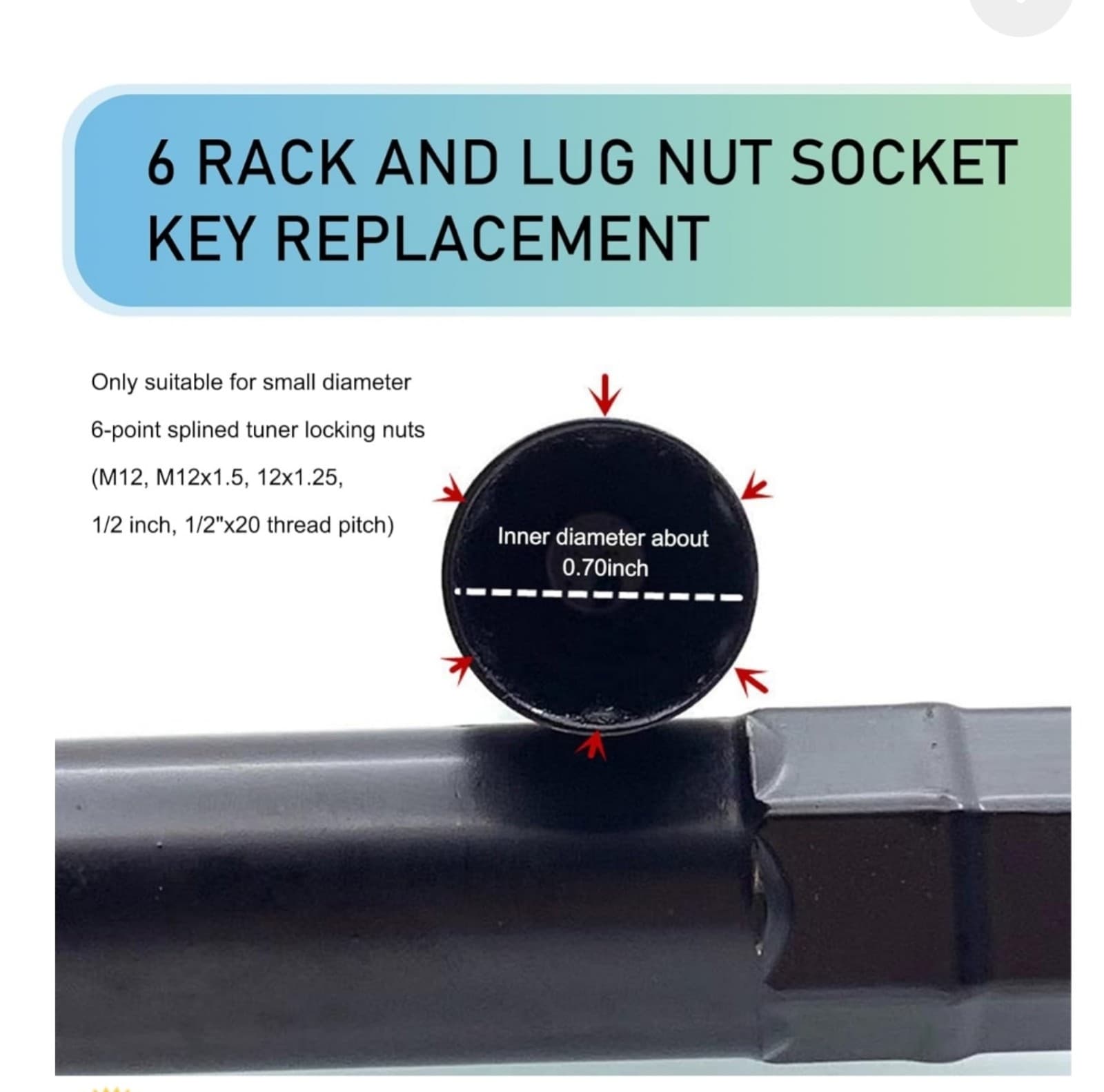 Car Lug Nut Key, Drive Tuner Replacement, Wheel Lock Removal Tool Kit, Socket Ke - Thumbnail 3