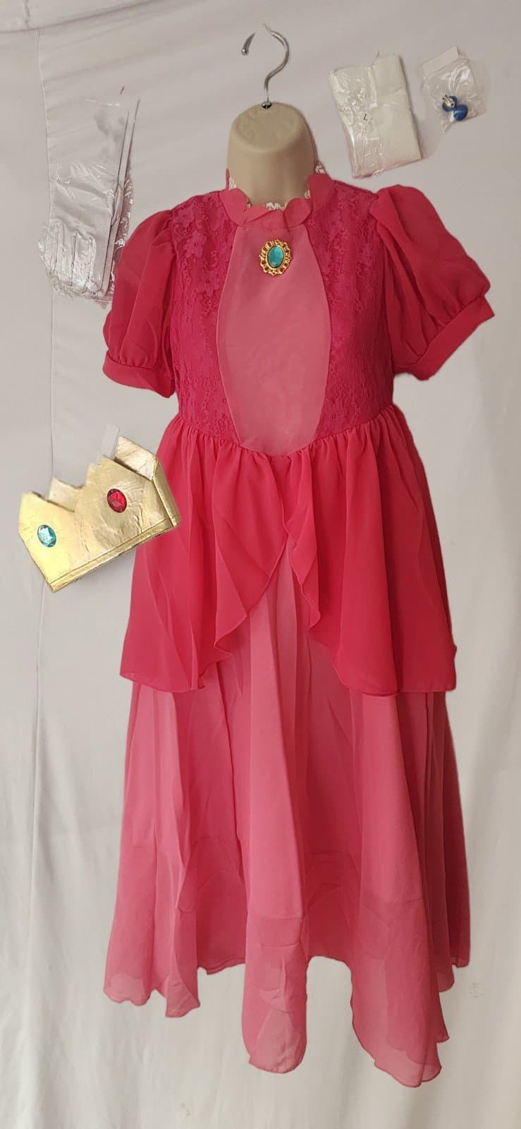 Princess Peach 6 pc Costume sz Large - Image 1