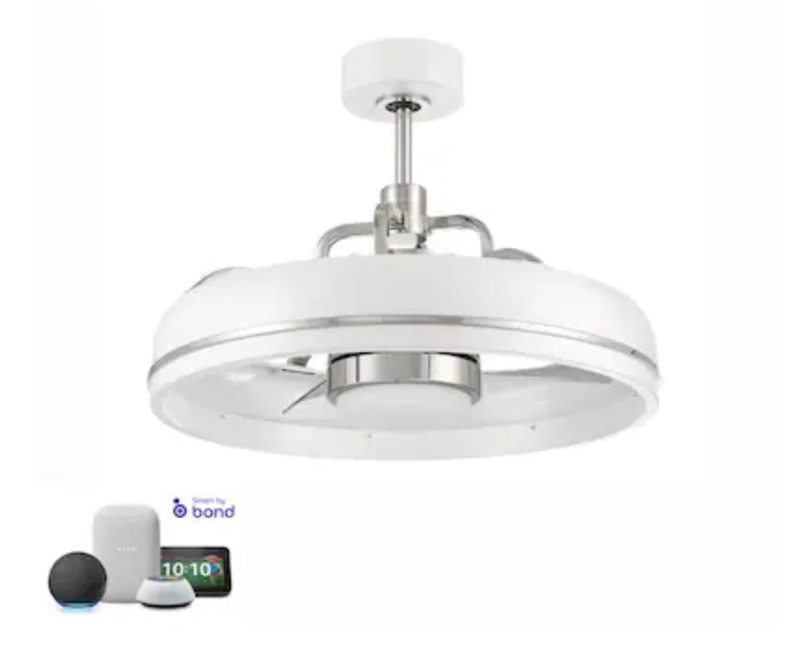 Craftmade Taylor 24-in White/Polished Nickel with Clear Acrylic Blades Integrate - Image 1