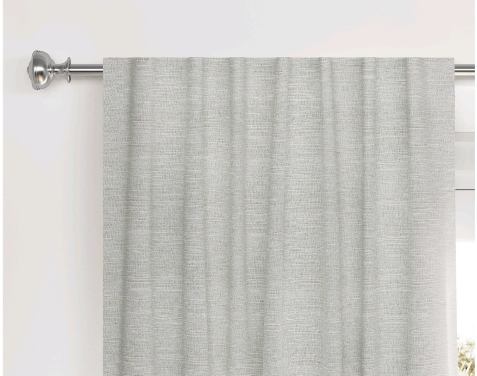 Threshold 50"x84" Blackout Textural Overlay Window Curtain Panel Light Gray 2 ct - Image 1