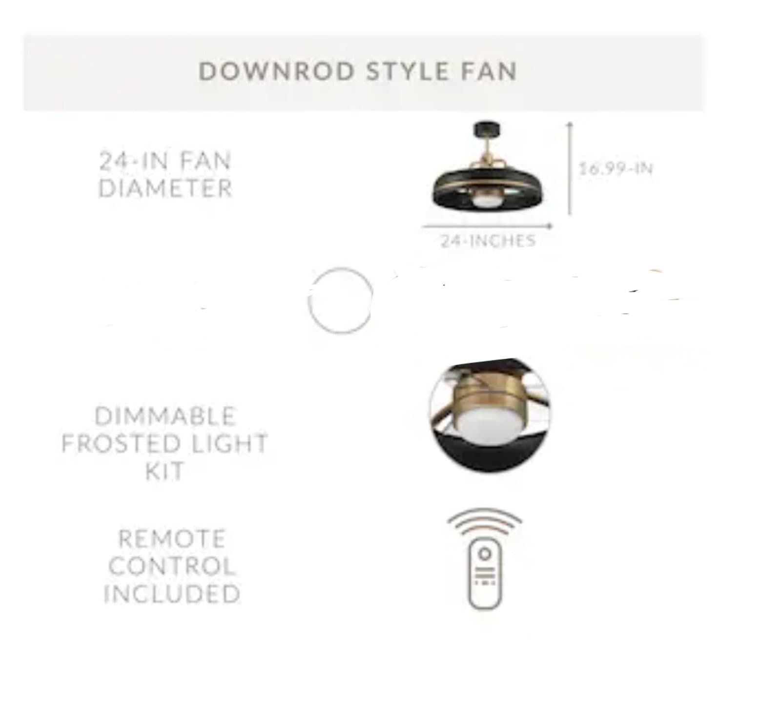 Craftmade Taylor 24-in White/Polished Nickel with Clear Acrylic Blades Integrate - Thumbnail 3