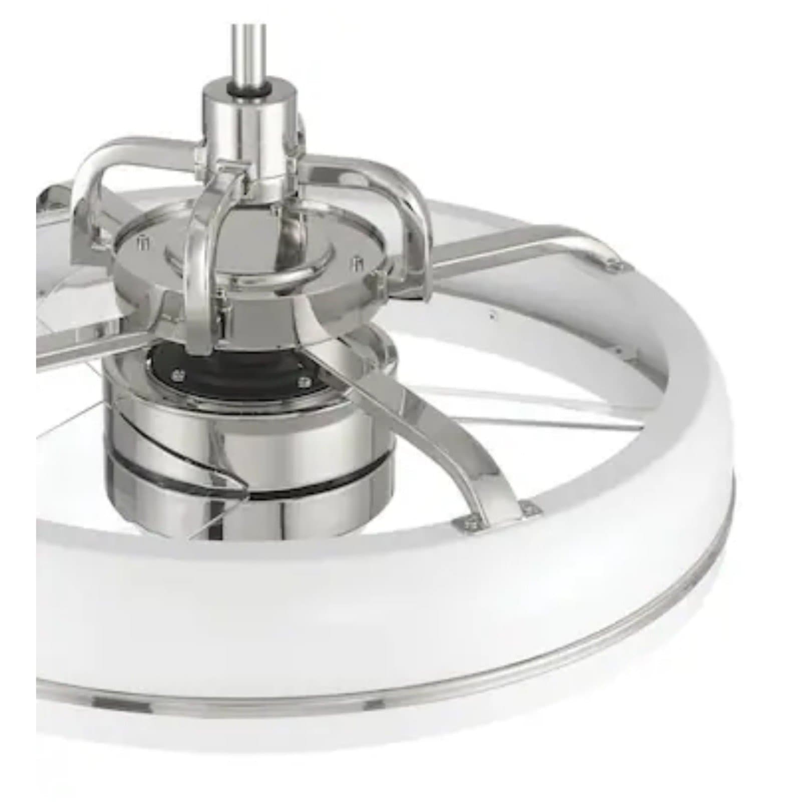 Craftmade Taylor 24-in White/Polished Nickel with Clear Acrylic Blades Integrate - Thumbnail 5