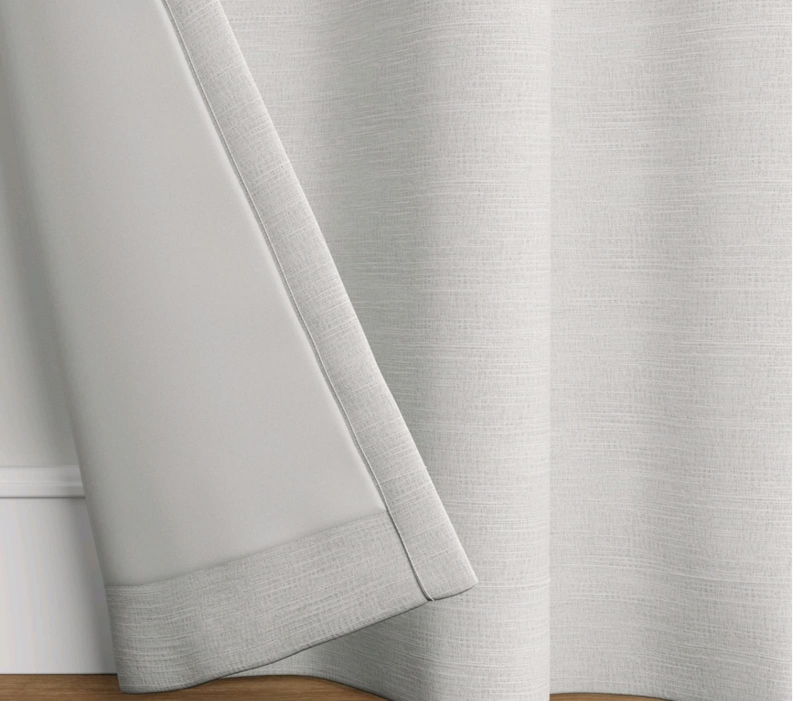 Threshold 50"x84" Blackout Textural Overlay Window Curtain Panel Light Gray 2 ct - Thumbnail 3