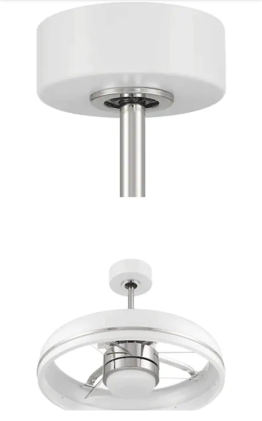 Craftmade Taylor 24-in White/Polished Nickel with Clear Acrylic Blades Integrate - Thumbnail 9