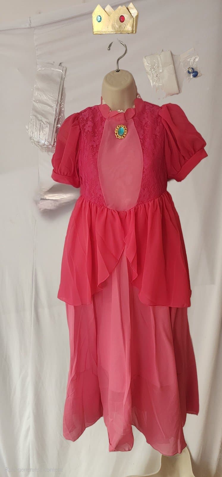 Princess Peach 6 pc Costume sz Large - Thumbnail 2