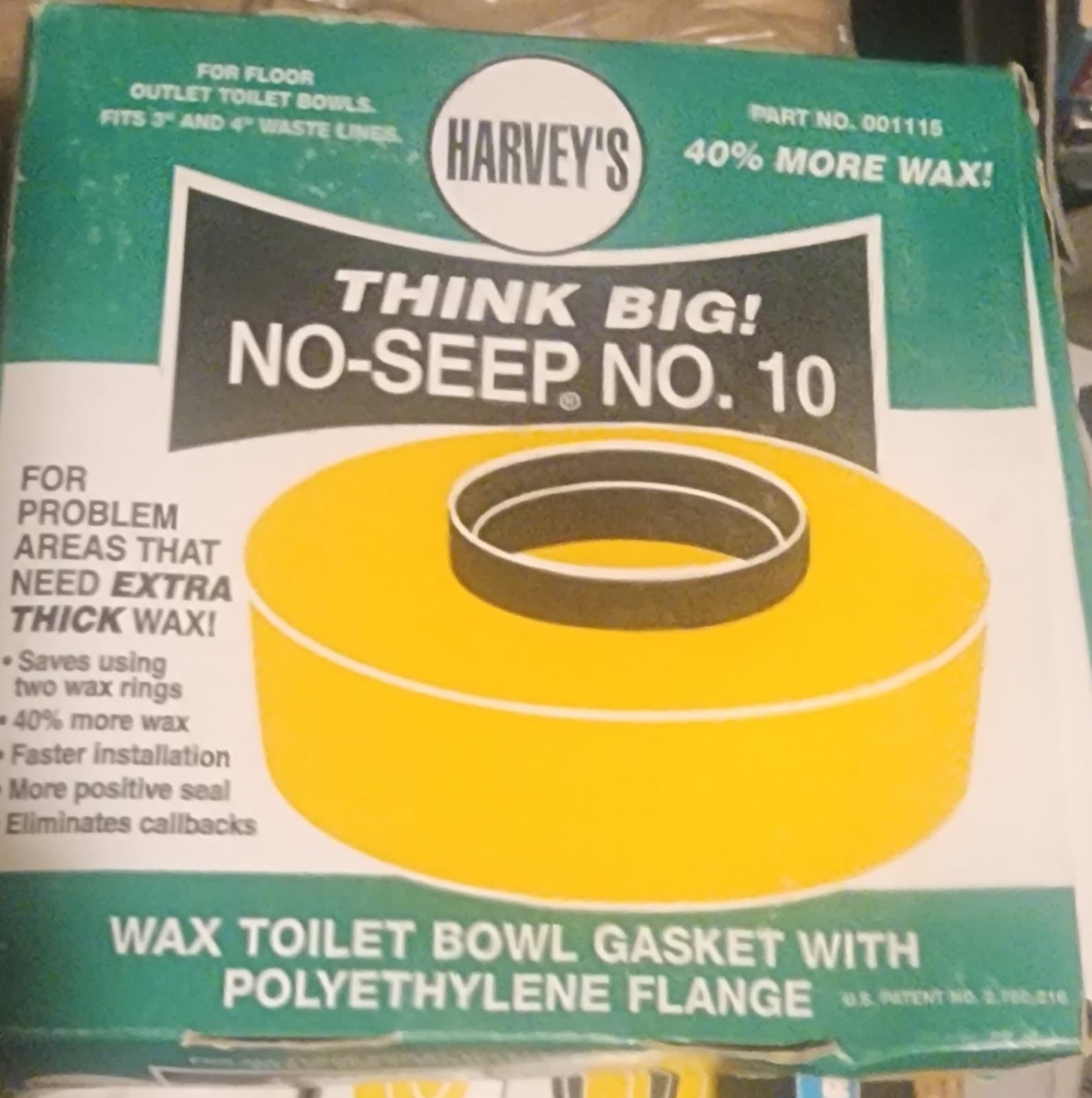 Toilet Wax Ring No Seep No. 1 Wax Ring - Image 1