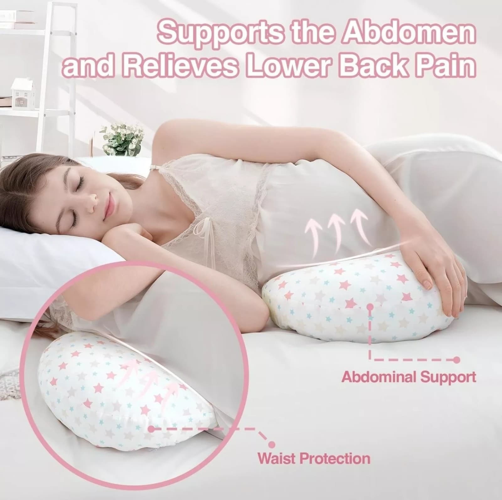 Pregnancy Pillows for Sleeping, Support for Back, Legs, Hips - Image 1