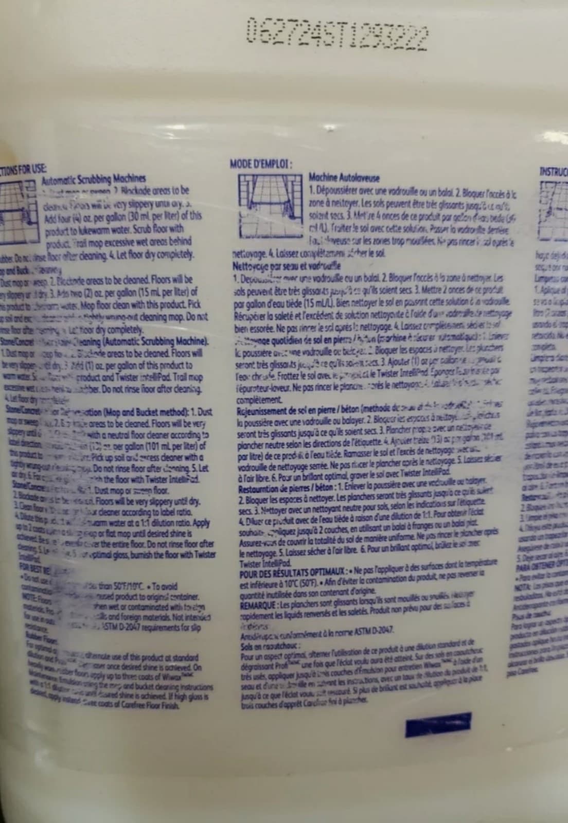 Diversey Wiwax Cleaning and Maintenance Solution Liquid 1 Gal 94512767ea - Thumbnail 5