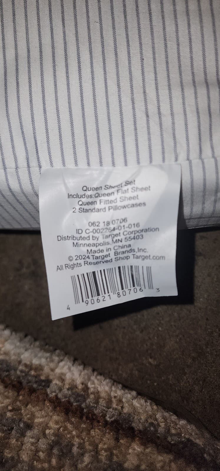 Queen Striped Microfiber Sheet Set Blue - Room Essentials - Thumbnail 7