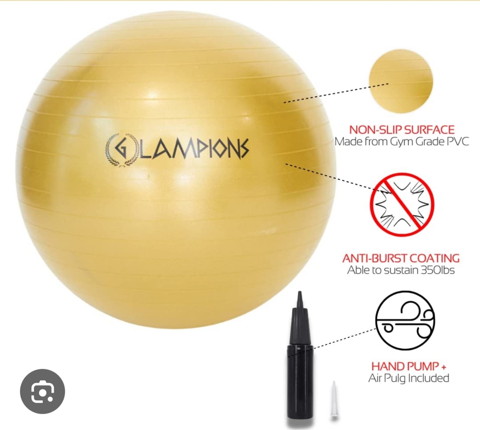 Yoga Ball for Stability & Exercising - Thumbnail 3