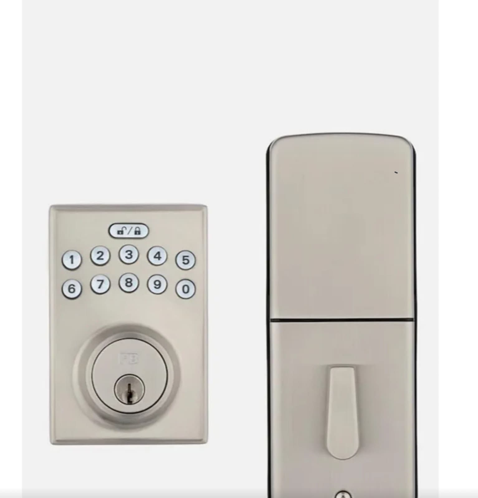 Bragg Satin Nickel, Modern Electronic, Deadbolt & Door Handle, Satin Nickel - Image 1