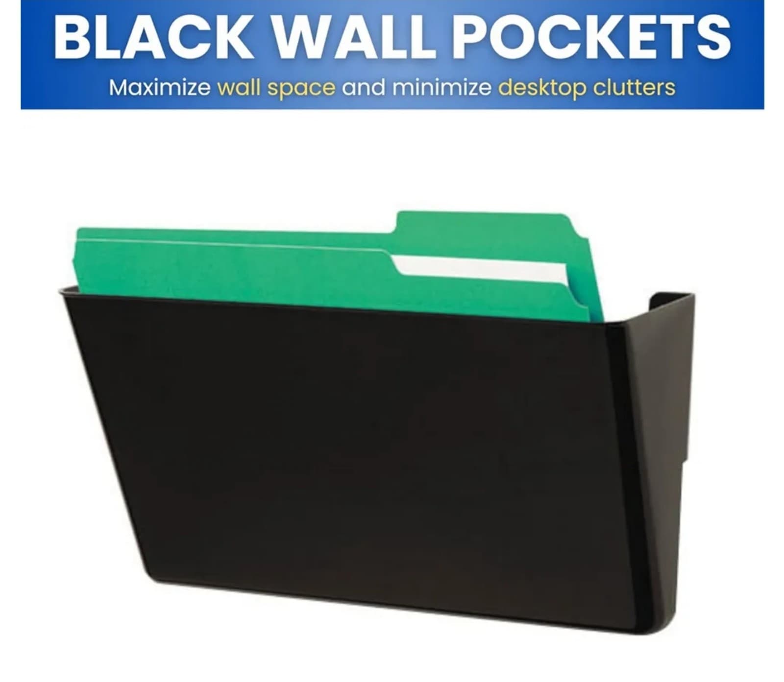 Single Pocket Black Wall File, Letter Size Universal - Thumbnail 4