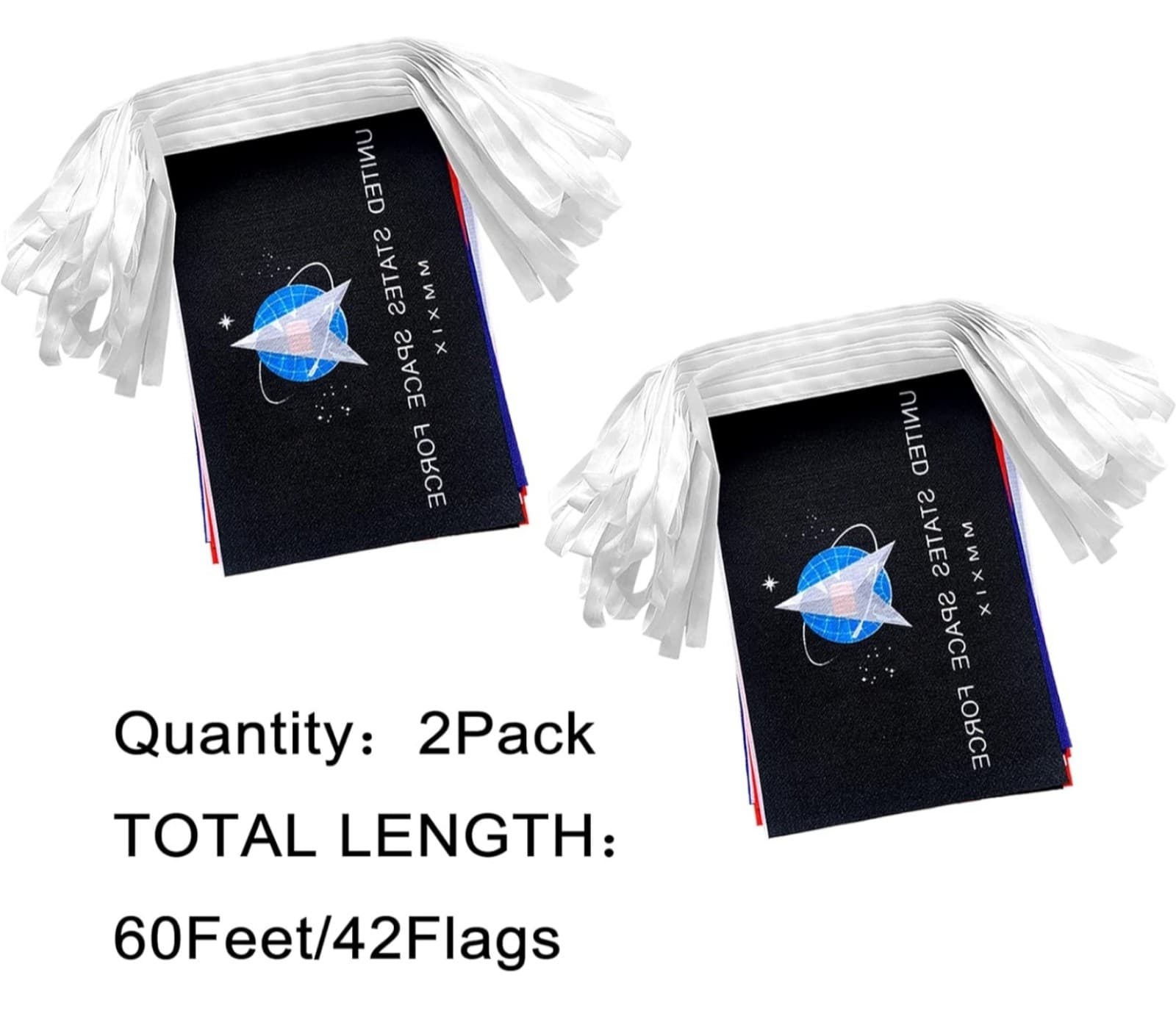 USA Military Flags Banner Set All Branches Bunting Flags for Memorial Day,Vetera - Thumbnail 4