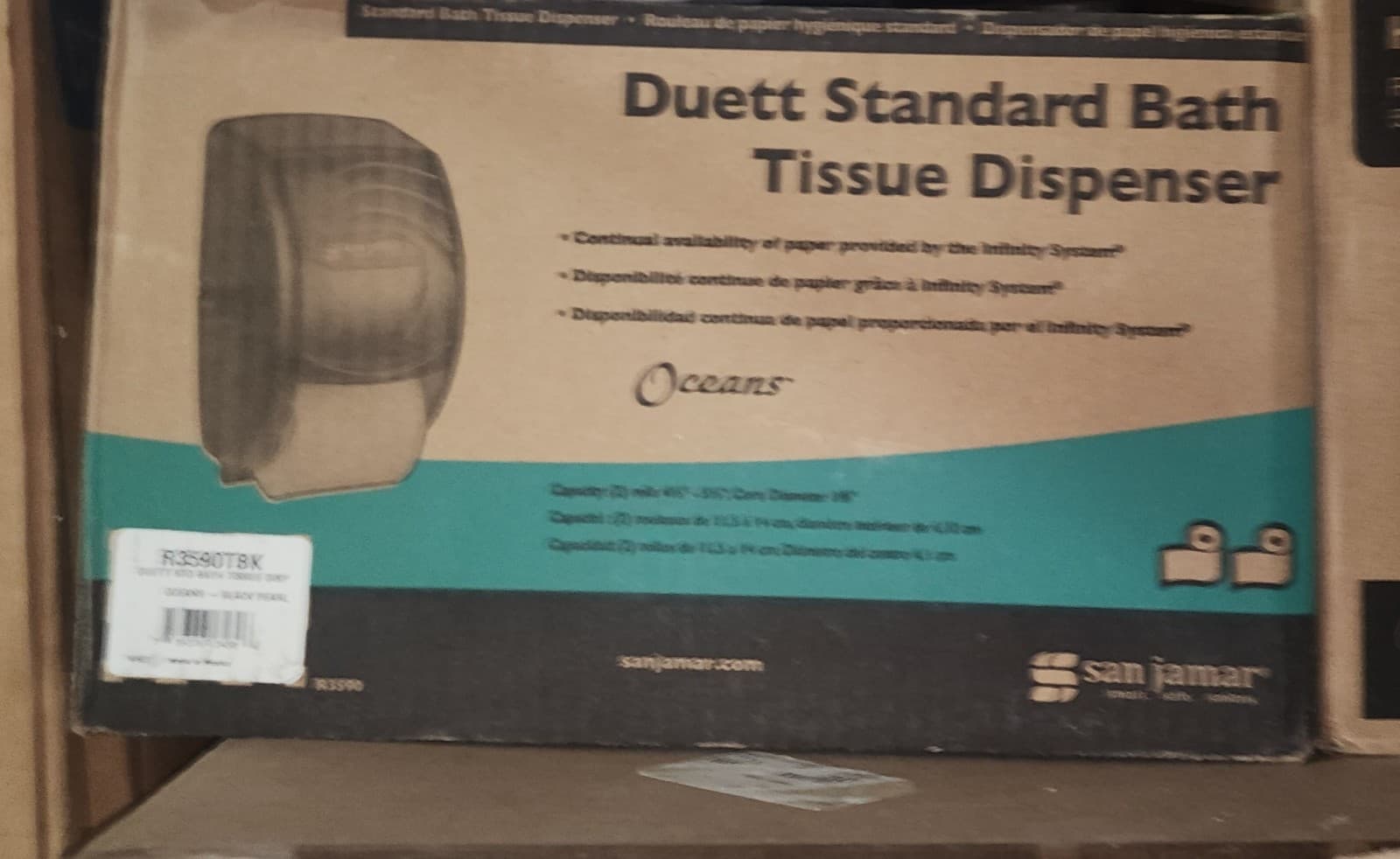 Duett Standard Bath Tissue Dispenser 2 Roll 7 1/2w x 7d x 12 3/4h Black Pearl - Thumbnail 4