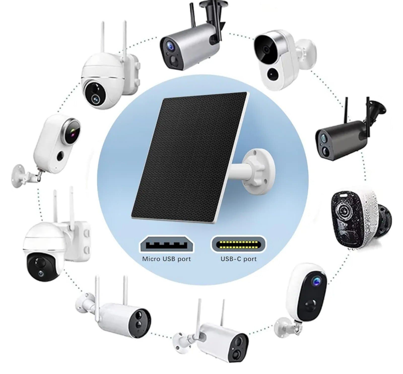 Solar Panel for Security Camera,5W USB Solar Panel for DC 5V Security Camera - Thumbnail 2