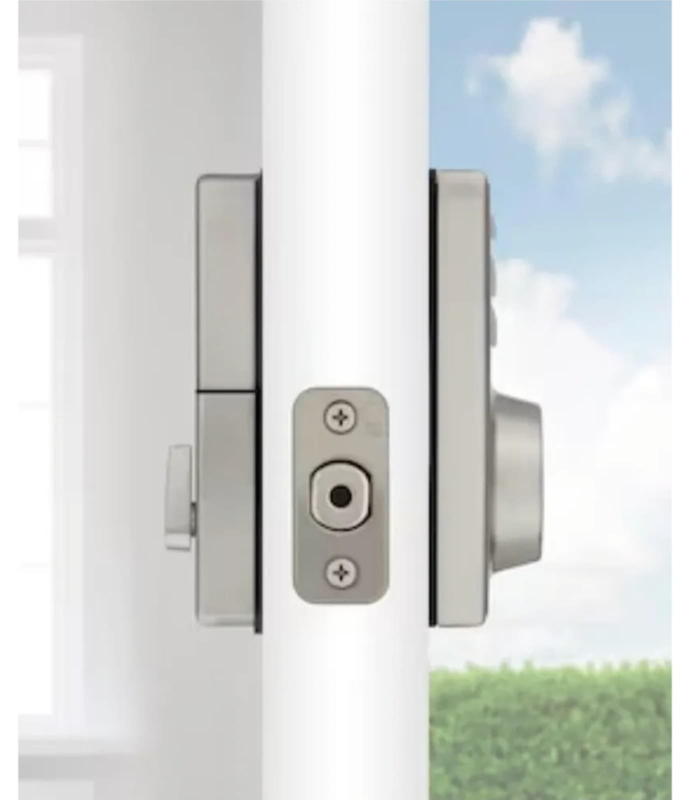 Bragg Satin Nickel, Modern Electronic, Deadbolt & Door Handle, Satin Nickel - Thumbnail 2