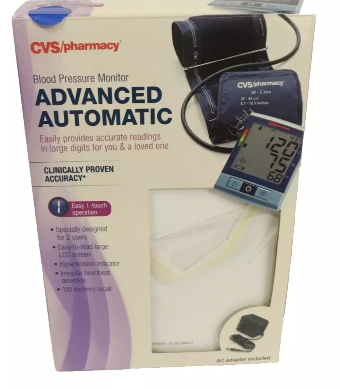 Blood Pressure Monitor CVS Advanced Upper Arm Cuff BP3MV1-1ECVS - Image 1