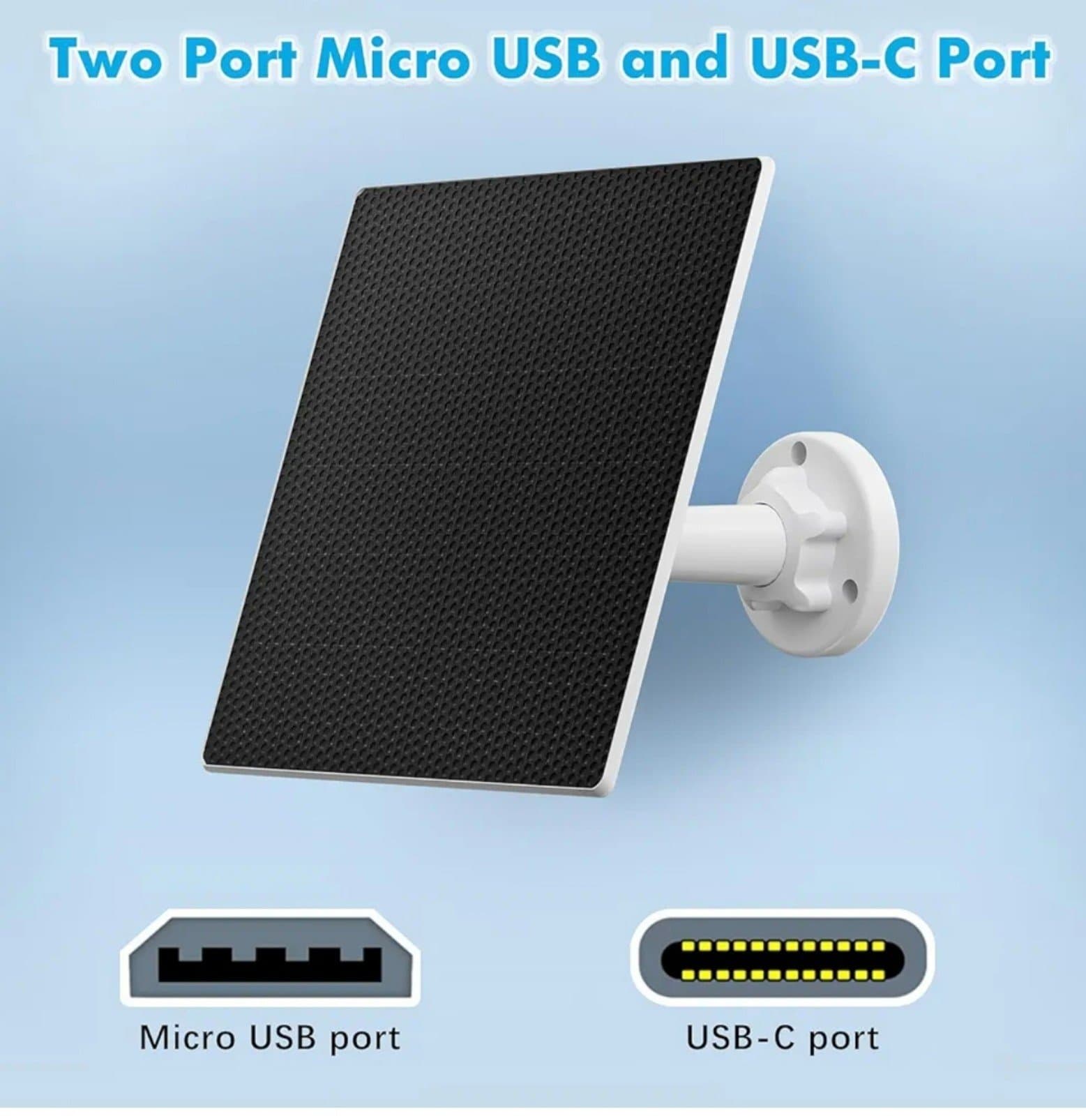 Solar Panel for Security Camera,5W USB Solar Panel for DC 5V Security Camera - Thumbnail 6