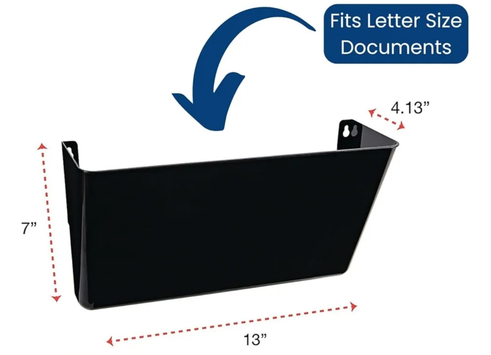 Single Pocket Black Wall File, Letter Size Universal - Thumbnail 2