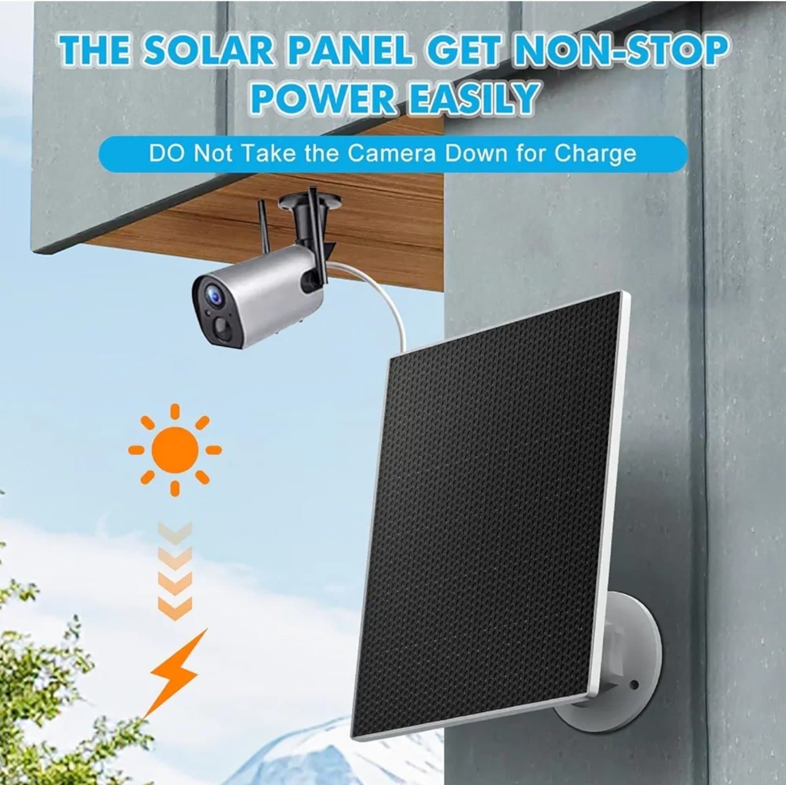 Solar Panel for Security Camera,5W USB Solar Panel for DC 5V Security Camera - Thumbnail 5