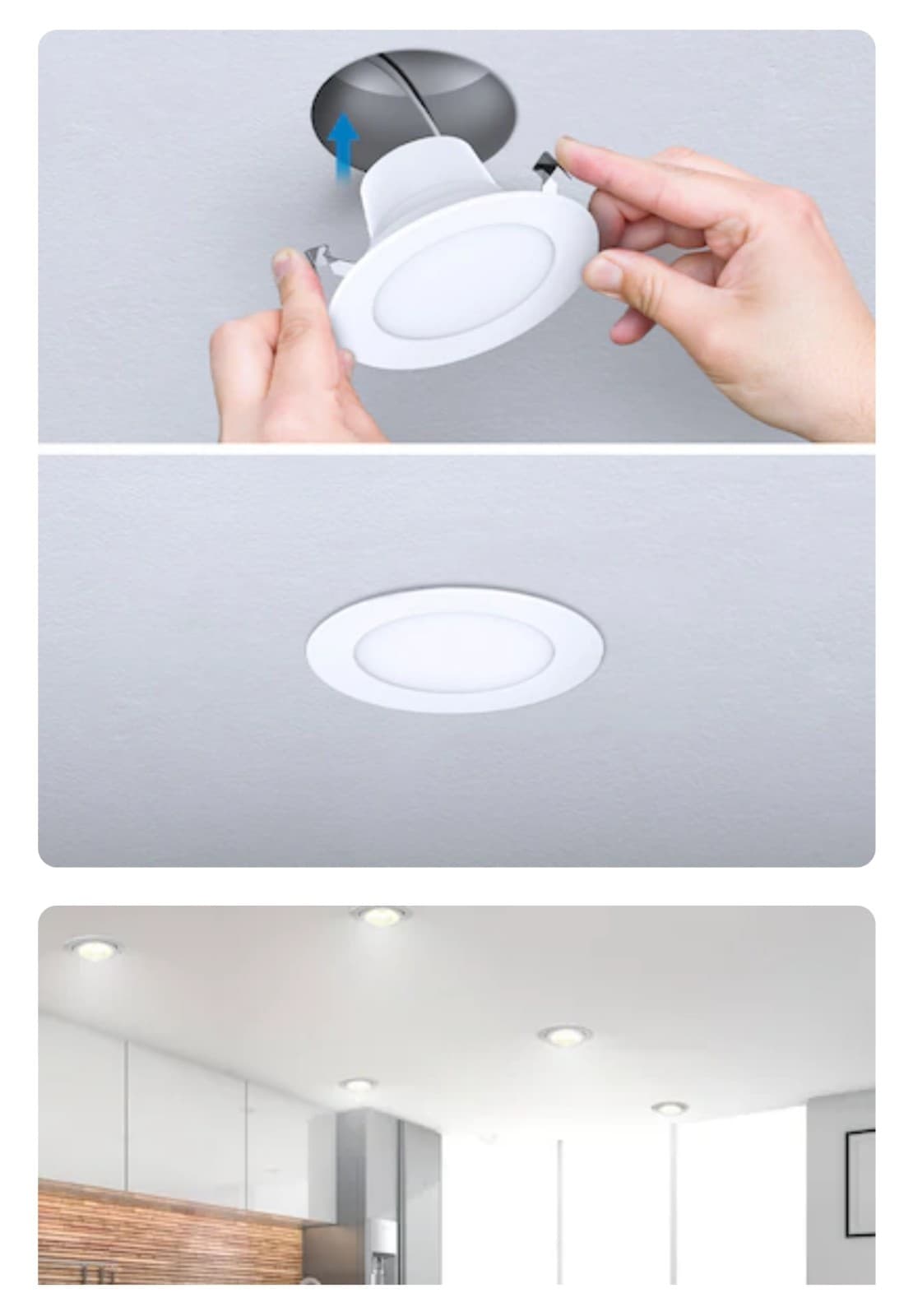 Retrofit Kit White 4-in 650-Lumen Switchable White Round Dimmable LED Canned - Thumbnail 8