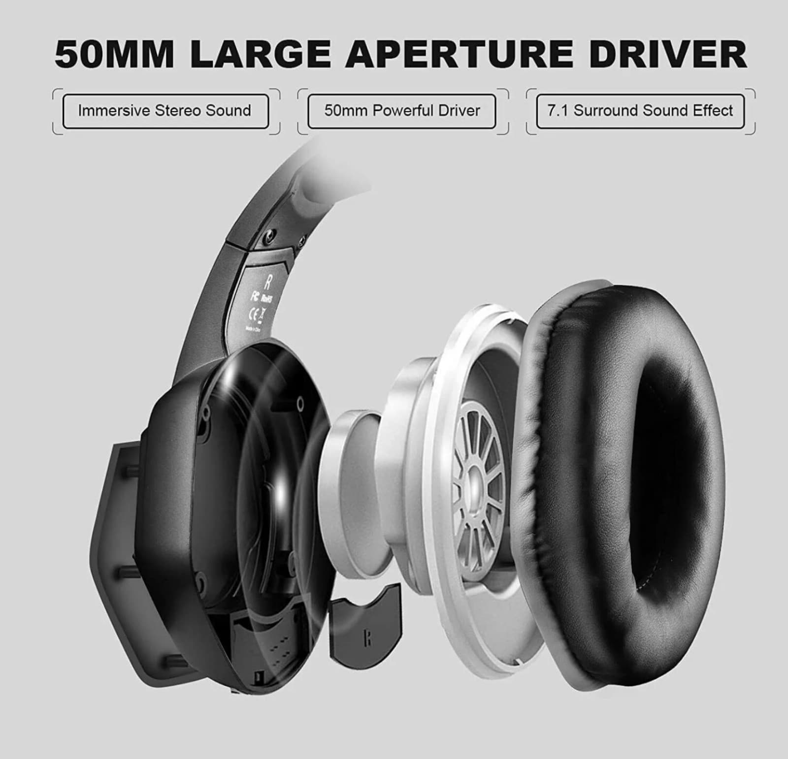 EKSA E1000 USB Gaming Headset for PC PS4 PS5/Headphone Noise Cancelling RGB Ligh - Thumbnail 3