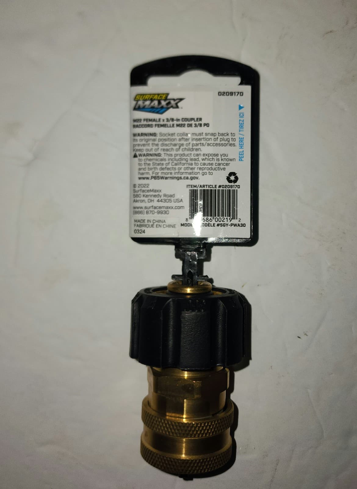 Surface Maxx Quick-Connect x M22 Connector for Pressure Washer - Thumbnail 2