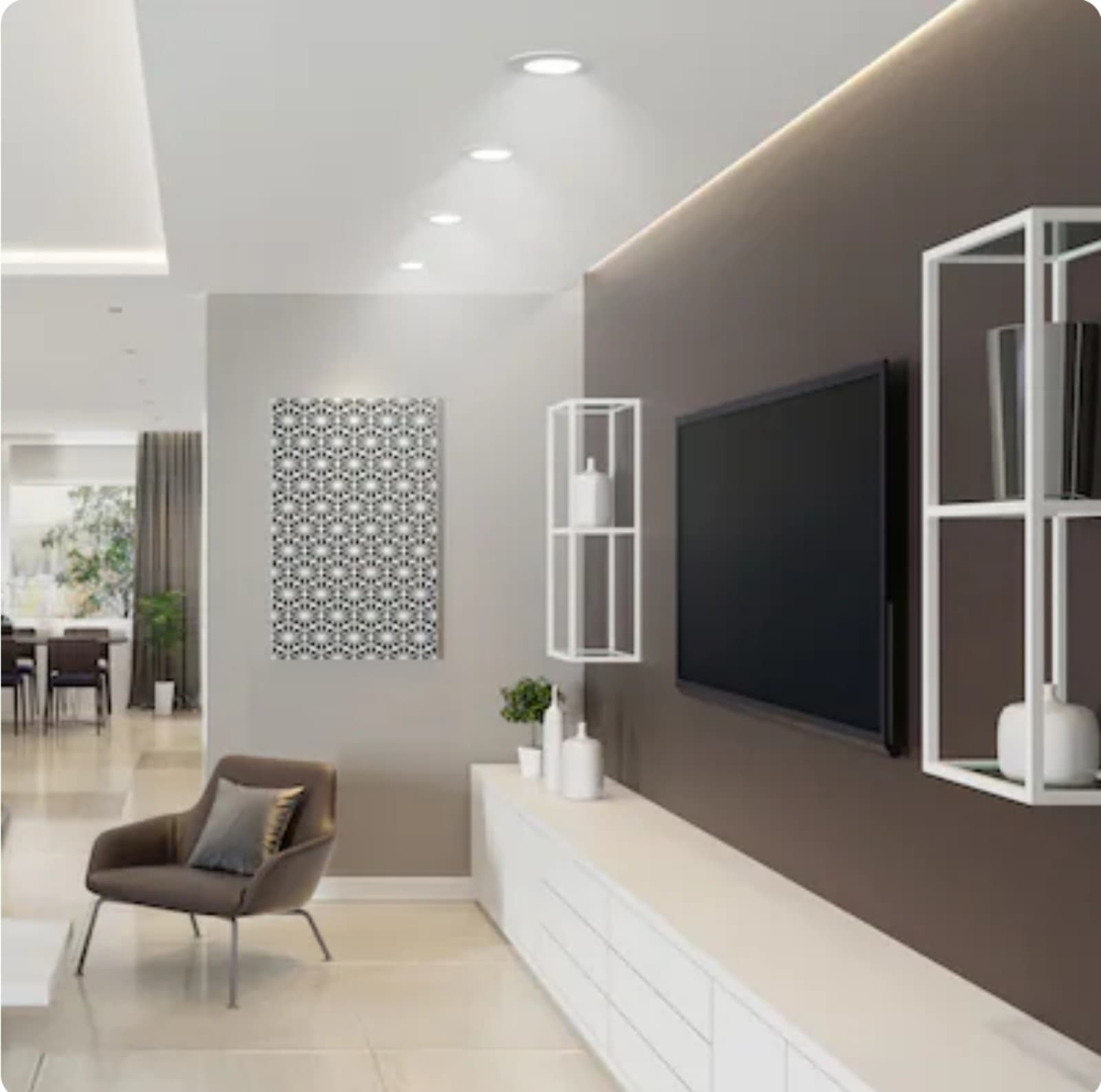 Retrofit Kit White 4-in 650-Lumen Switchable White Round Dimmable LED Canned - Thumbnail 9