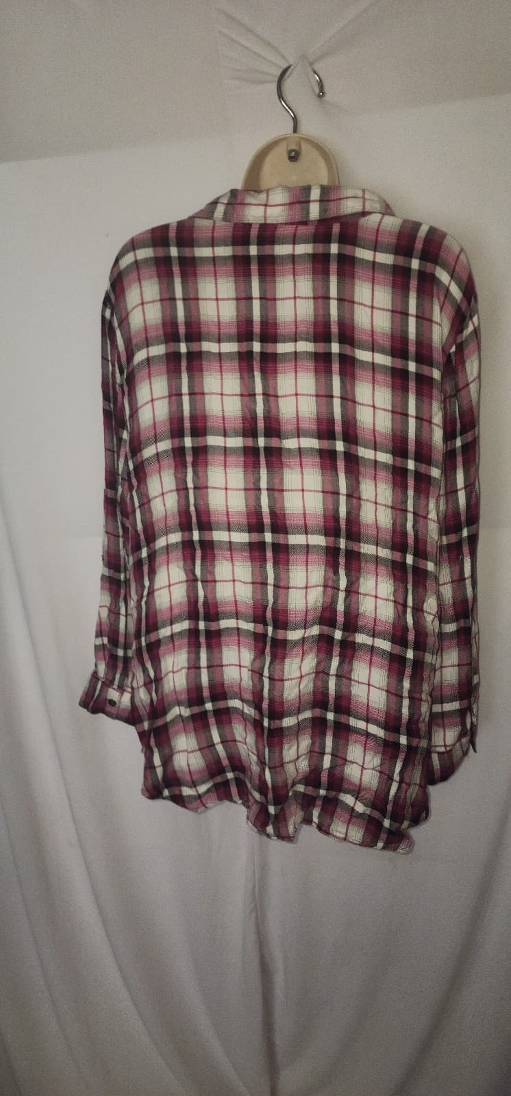 Faded Glory XXL Plaid Shirt Pink & Black - Thumbnail 3