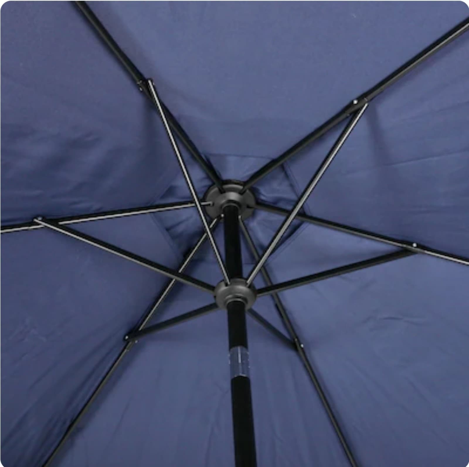 Style Selections 7.5-ft Steel Blue Push-button Tilt Market Patio Umbrella - Thumbnail 5