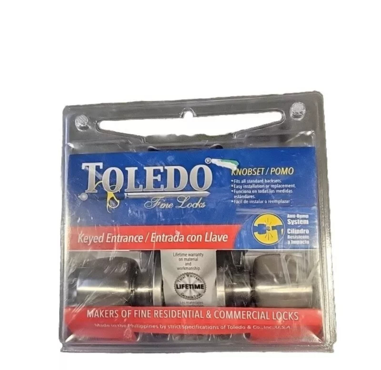 Toledo Fine Locks Malaga Entry Lock-Set in Satin Stainless-Steel - Image 1